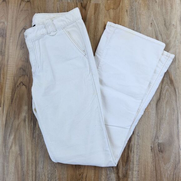 🐞Vintage Gap Ivory Velour Lowrise Bootcut Pants Size 8/29 - Picture 1 of 13